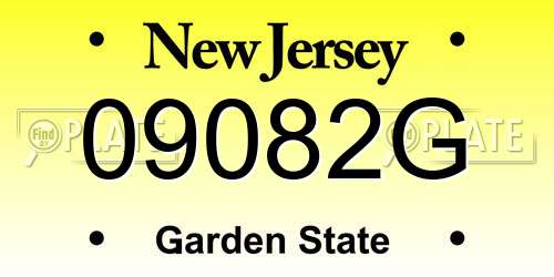 09082G New Jersey License Plate