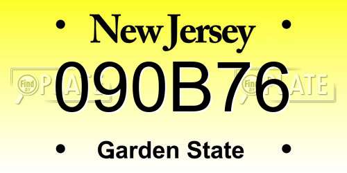 090B76 New Jersey License Plate