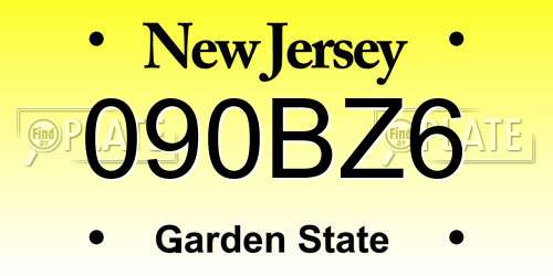 090BZ6 New Jersey License Plate