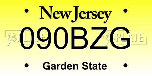 090BZG New Jersey License Plate