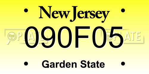 090F05 New Jersey License Plate