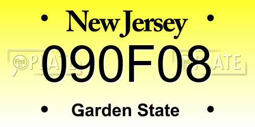090F08 New Jersey License Plate