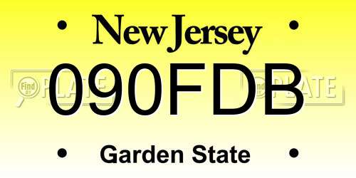 090FDB New Jersey License Plate