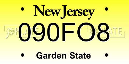 090FO8 New Jersey License Plate