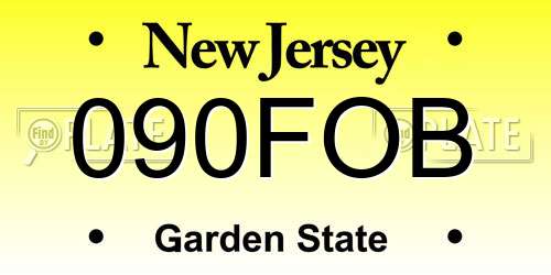 090FOB New Jersey License Plate