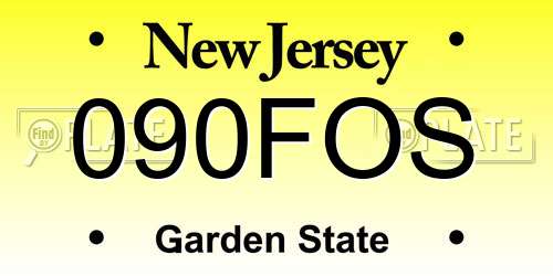 090FOS New Jersey License Plate