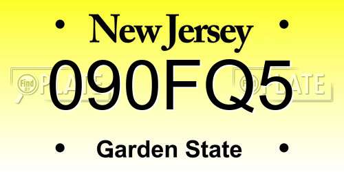 090FQ5 New Jersey License Plate