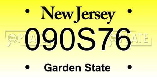 090S76 New Jersey License Plate