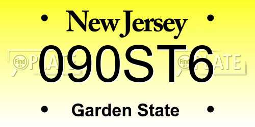 090ST6 New Jersey License Plate