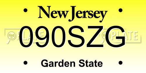 090SZG New Jersey License Plate