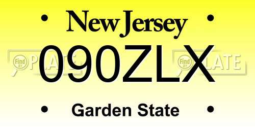 090ZLX New Jersey License Plate