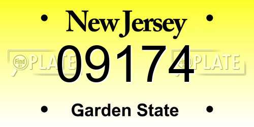 09174 New Jersey License Plate