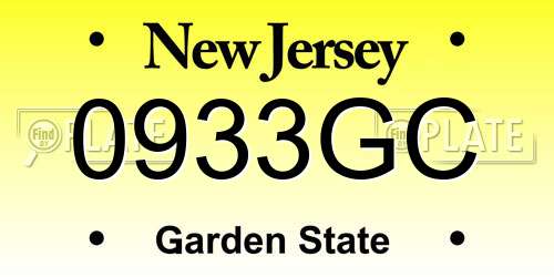 0933GC New Jersey License Plate