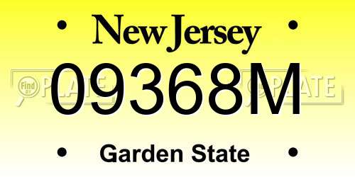 09368M New Jersey License Plate