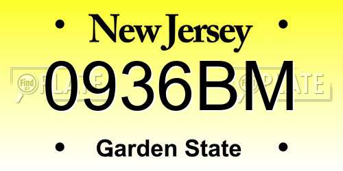 0936BM New Jersey License Plate