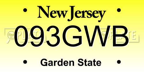 093GWB New Jersey License Plate