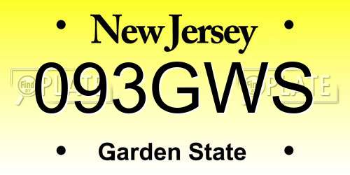 093GWS New Jersey License Plate