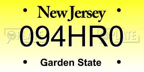 094HR0 New Jersey License Plate