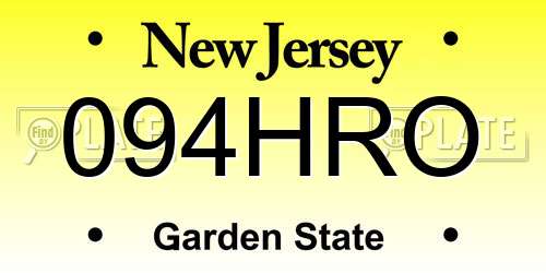 094HRO New Jersey License Plate