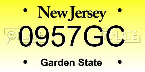 0957GC New Jersey License Plate
