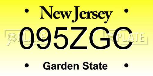 095ZGC New Jersey License Plate