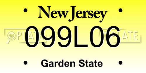 099L06 New Jersey License Plate