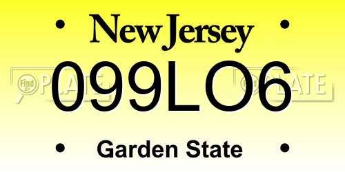 099LO6 New Jersey License Plate