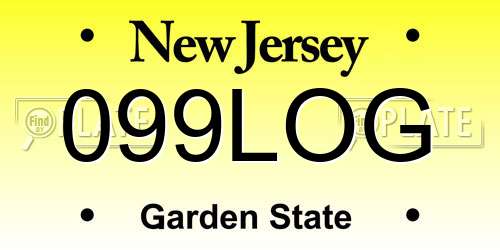 099LOG New Jersey License Plate