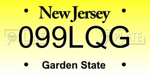 099LQG New Jersey License Plate