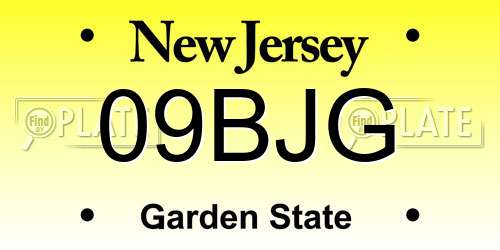09BJG New Jersey License Plate