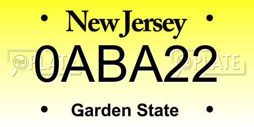 0ABA22 New Jersey License Plate