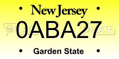 0ABA27 New Jersey License Plate