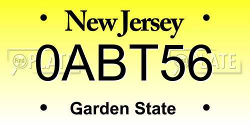 0ABT56 New Jersey License Plate