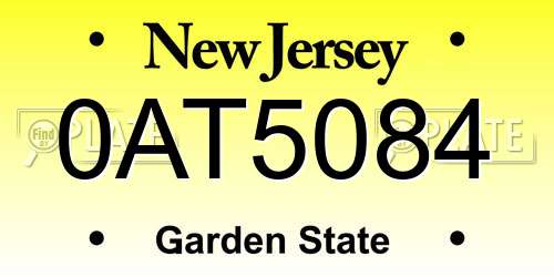 0AT5084 New Jersey License Plate