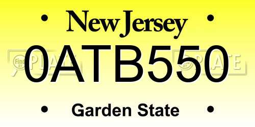 0ATB550 New Jersey License Plate