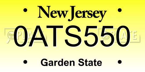 0ATS550 New Jersey License Plate