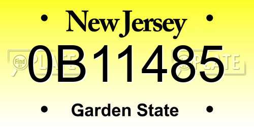 0B11485 New Jersey License Plate