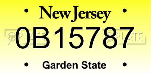 0B15787 New Jersey License Plate