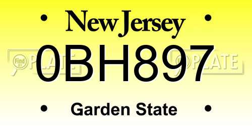 0BH897 New Jersey License Plate