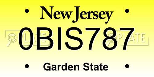 0BIS787 New Jersey License Plate