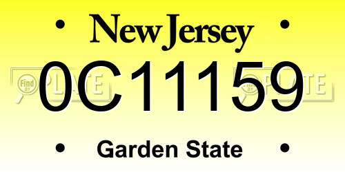 0C11159 New Jersey License Plate