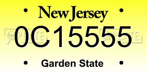 0C15555 New Jersey License Plate