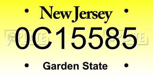 0C15585 New Jersey License Plate