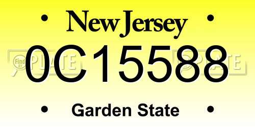 0C15588 New Jersey License Plate