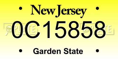 0C15858 New Jersey License Plate
