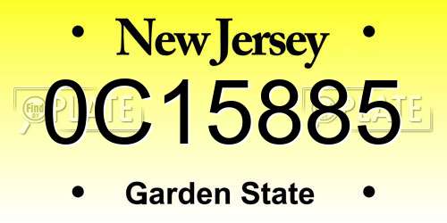 0C15885 New Jersey License Plate