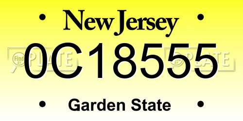 0C18555 New Jersey License Plate