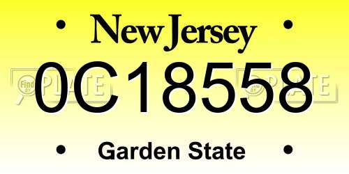 0C18558 New Jersey License Plate