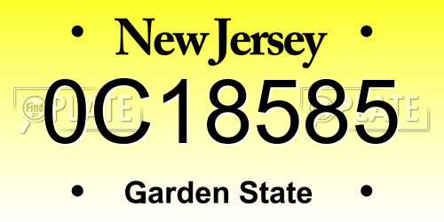 0C18585 New Jersey License Plate