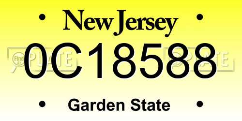 0C18588 New Jersey License Plate